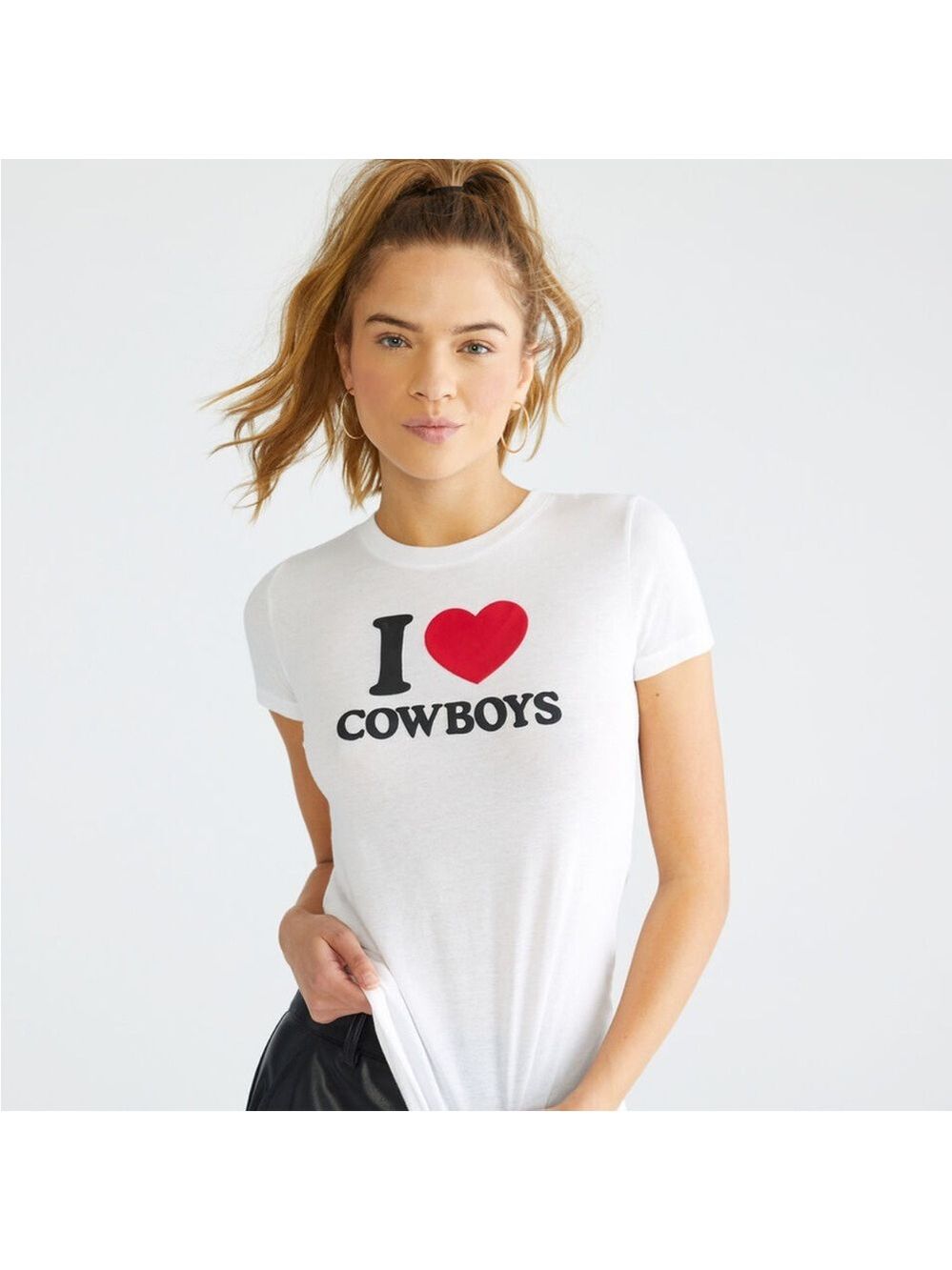 Free State White 'I Heart Cowboys' Tee Size S